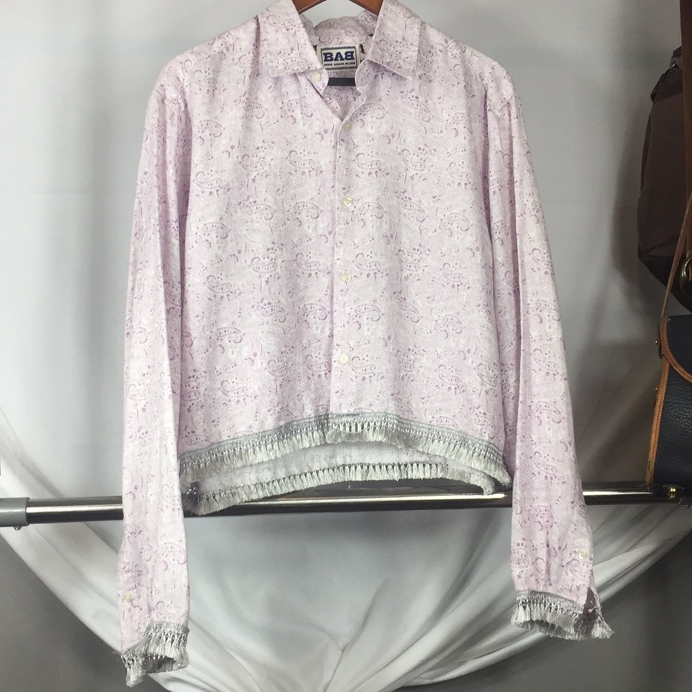 Linen Blouse with Silver Fringe